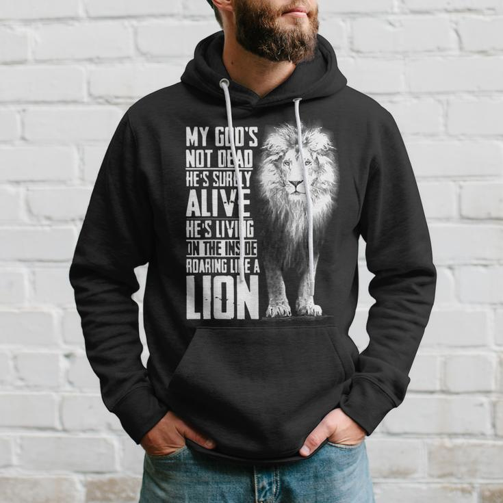 My Gods-Not-Dead Hes Surely Alive Christian Jesus Lion Hoodie Gifts for Him