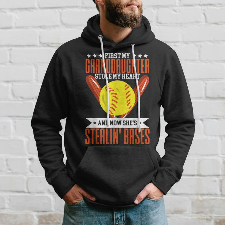 My Granddaughter Plays Softball Design For Grandparent Hoodie Gifts for Him