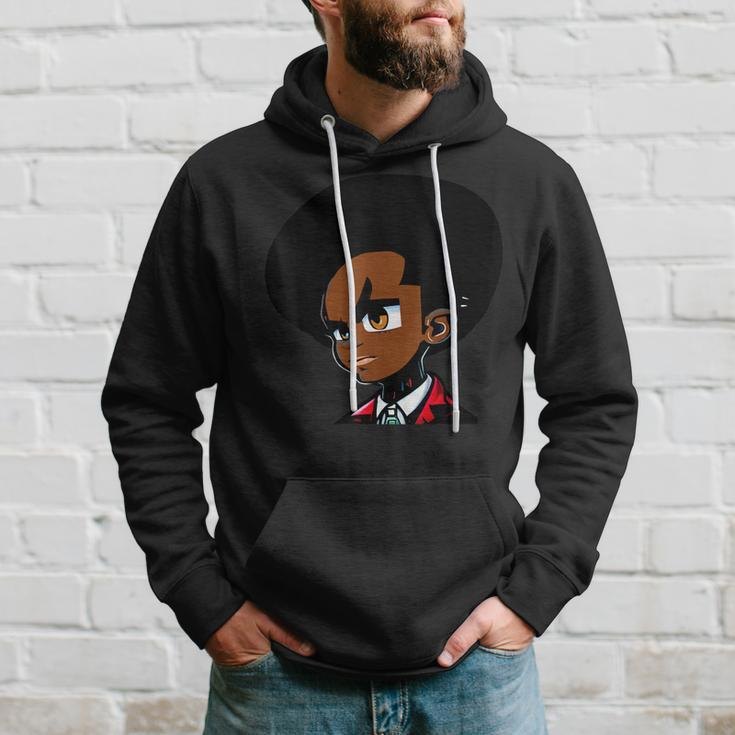 Natural Hair Afro Young Black Student Hoodie Gifts for Him