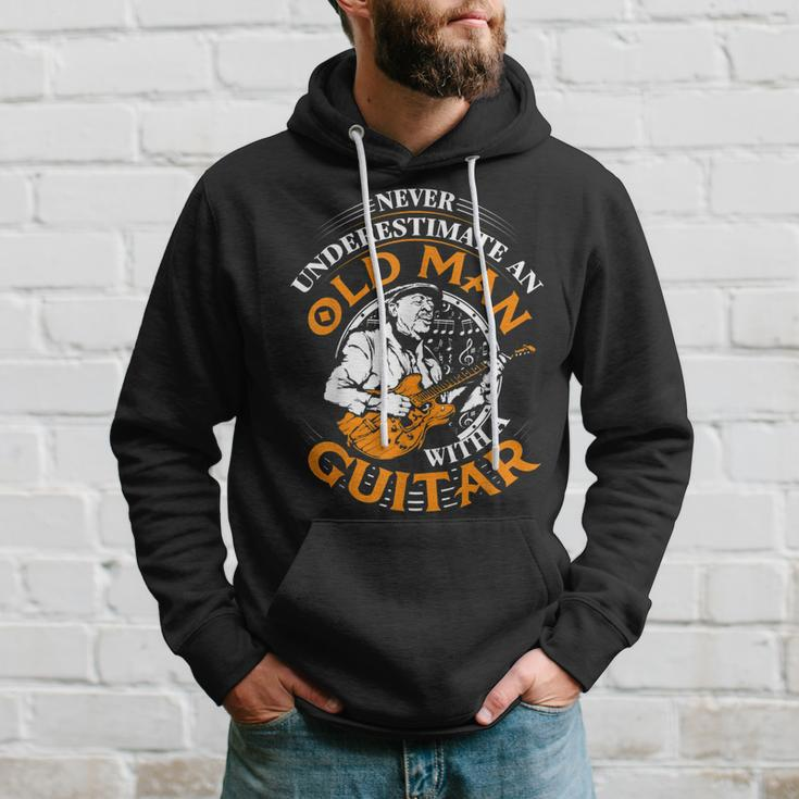 Never Underestimate An Old Man With A Guitar Grandpa Top Gift For Mens Hoodie Gifts for Him