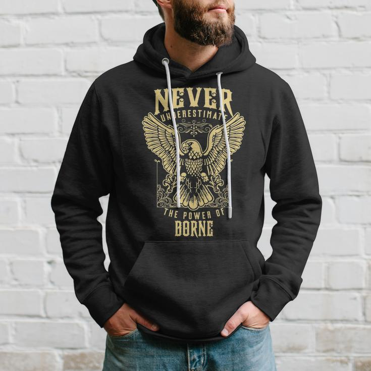 Never Underestimate The Power Of Borne Personalized Last Name Hoodie Gifts for Him
