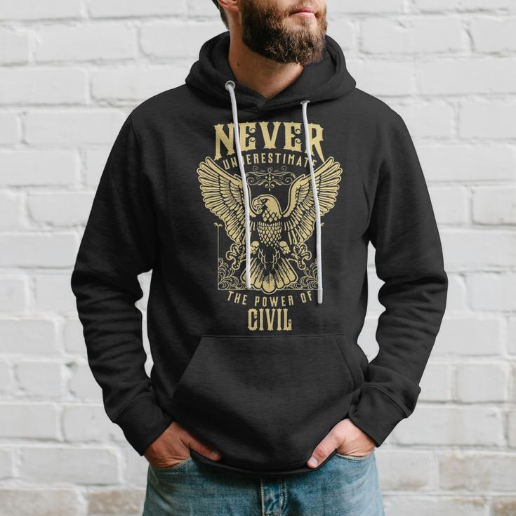 Never Underestimate The Power Of Civil Personalized Last Name Hoodie Gifts for Him