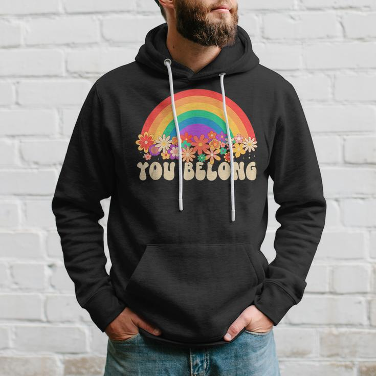 Nobody Know Im A Lesbian Retro Groovy Lgbt Pride Month Ally Hoodie Gifts for Him
