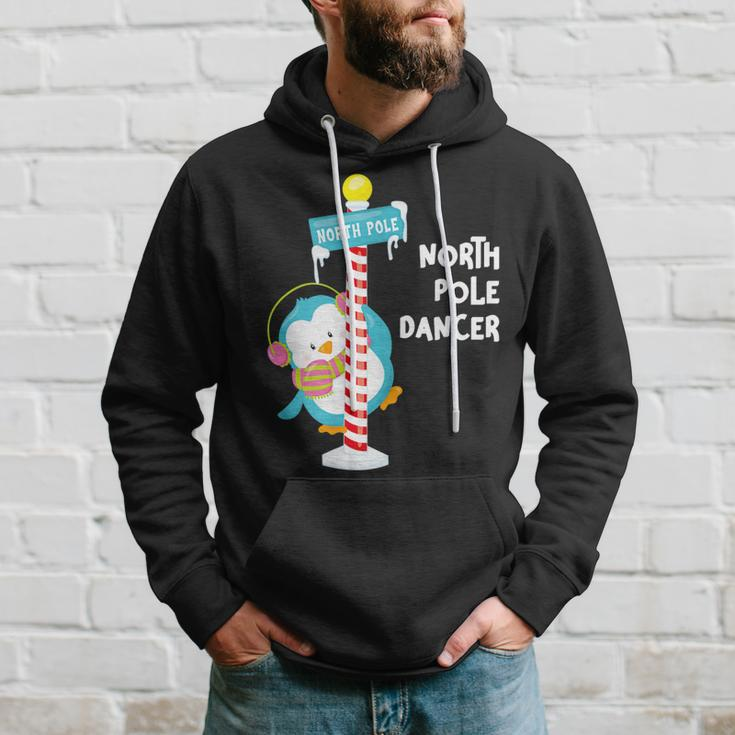North Pole Dancer Penguin Funny Christmas Men Hoodie Graphic Print Hooded Sweatshirt Gifts for Him