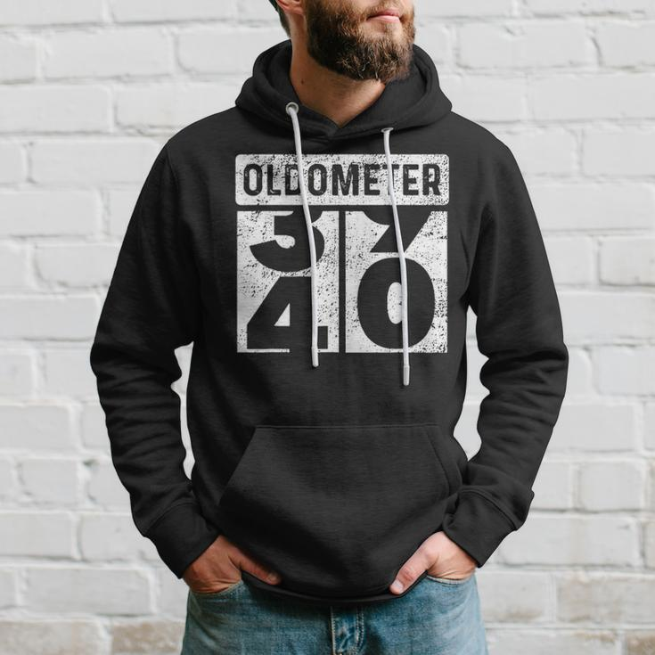 Oldometer Odometer Funny 40Th Birthday Gift 40 Yrs Hoodie Gifts for Him