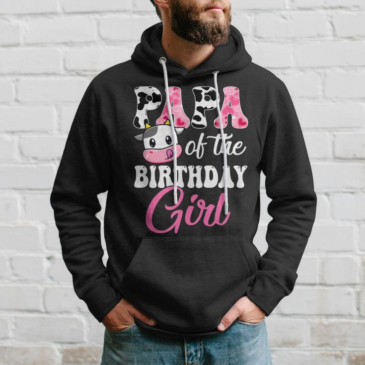 Papa Of The Birthday Girl Farm Cow 1St Birthday Girl Hoodie Gifts for Him