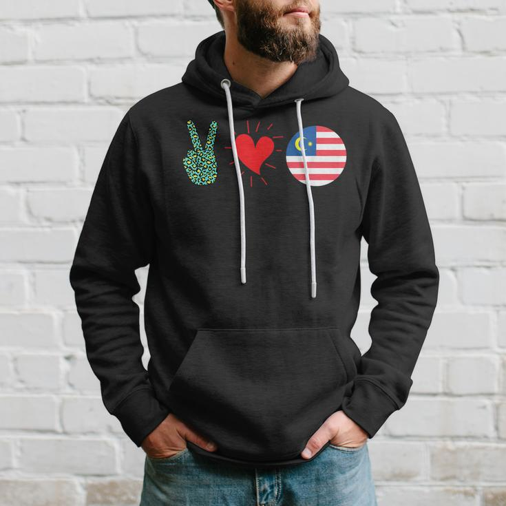 Peace Love Malaysia Flag Malaysian Pride Roots Hoodie Gifts for Him