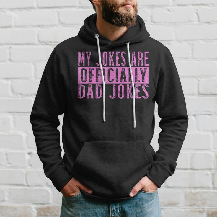 Pink Girl Dad Pregnancy Announcement My Jokes Are Officially Gift For Mens Hoodie Gifts for Him