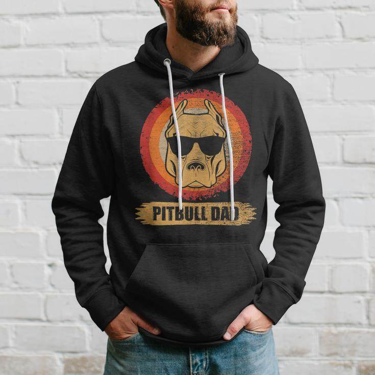 Pitbull Dad Dog With Sunglasses Pit Bull Father & Dog Lovers Hoodie Gifts for Him