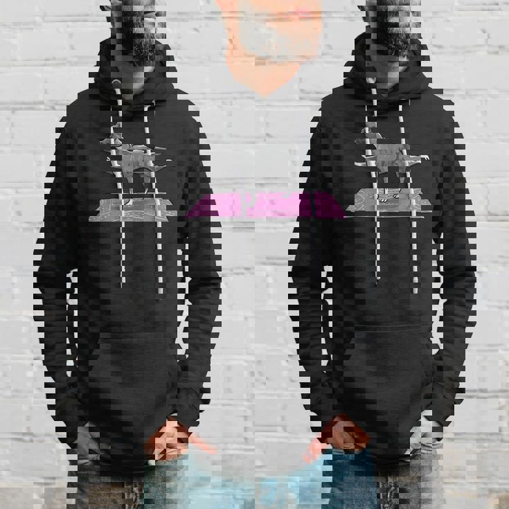 Pitbull Doing Yoga Funny Pitbull Dog Lover Yogi Teacher Men Hoodie Graphic Print Hooded Sweatshirt Gifts for Him