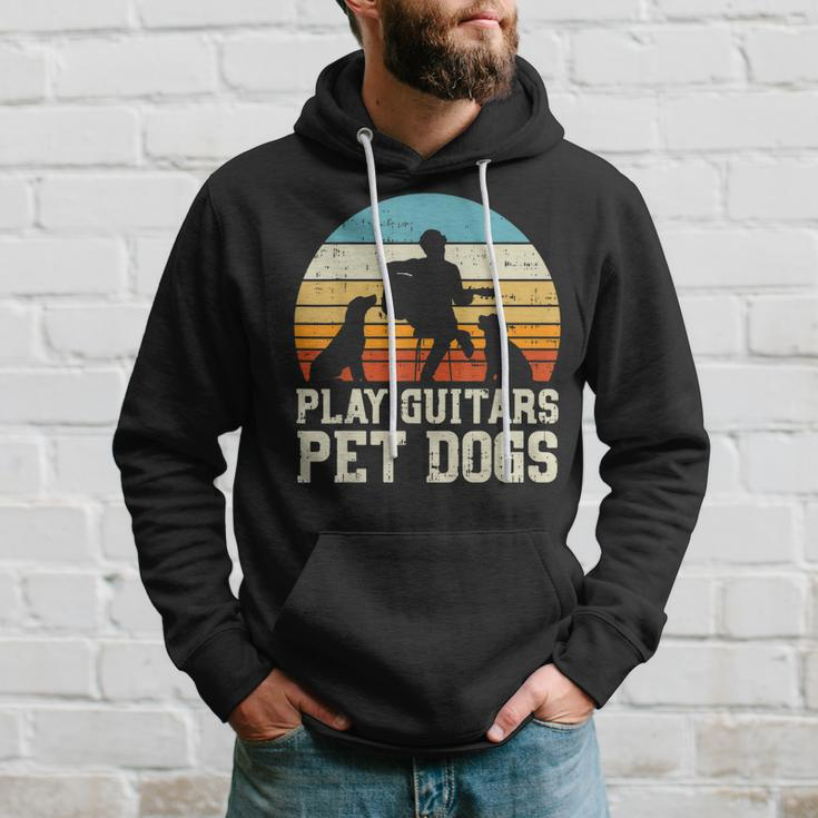 Play Guitars Pet Dog Retro Music Guitarist Animal Lover Gift Hoodie Gifts for Him
