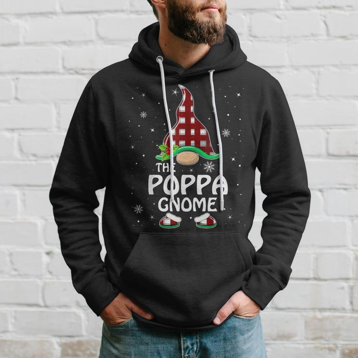 Poppa Gnome Buffalo Plaid Matching Family Christmas Funny Hoodie Gifts for Him