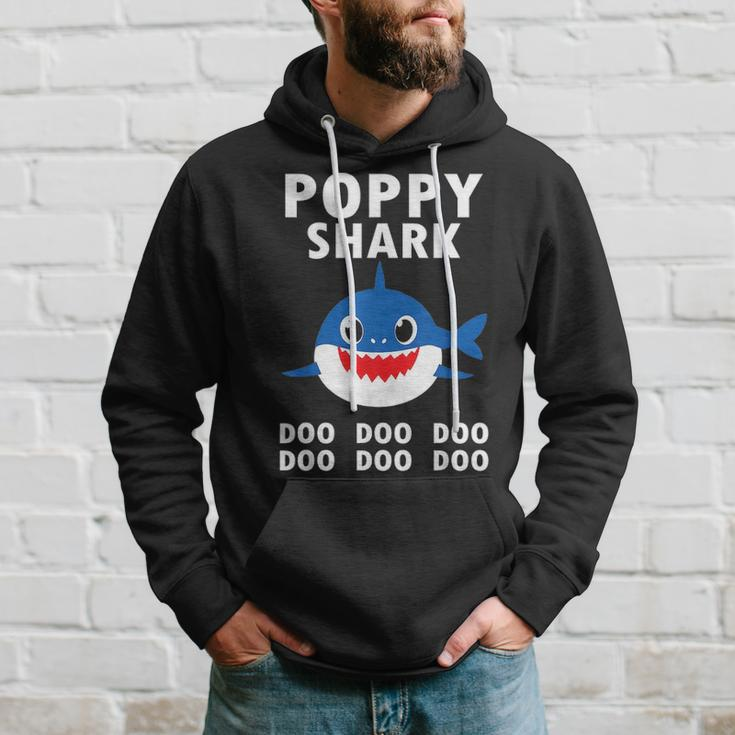 Poppy Shark Doo Doo Doo Funny Fathers Day Poppy Hoodie Gifts for Him