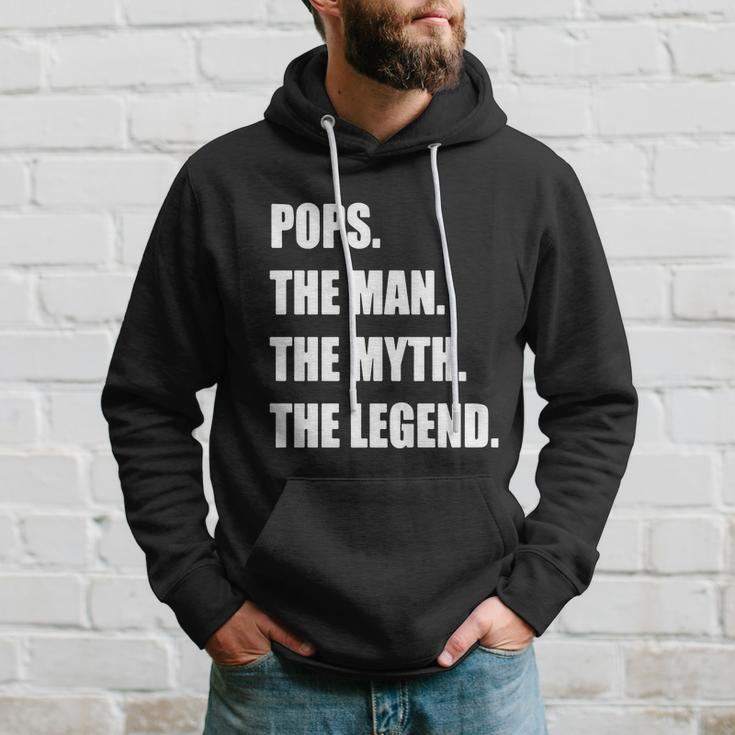 Pops The Man The Myth The Legend Fathers Day Gift Idea Daddy Dog Hoodie Gifts for Him