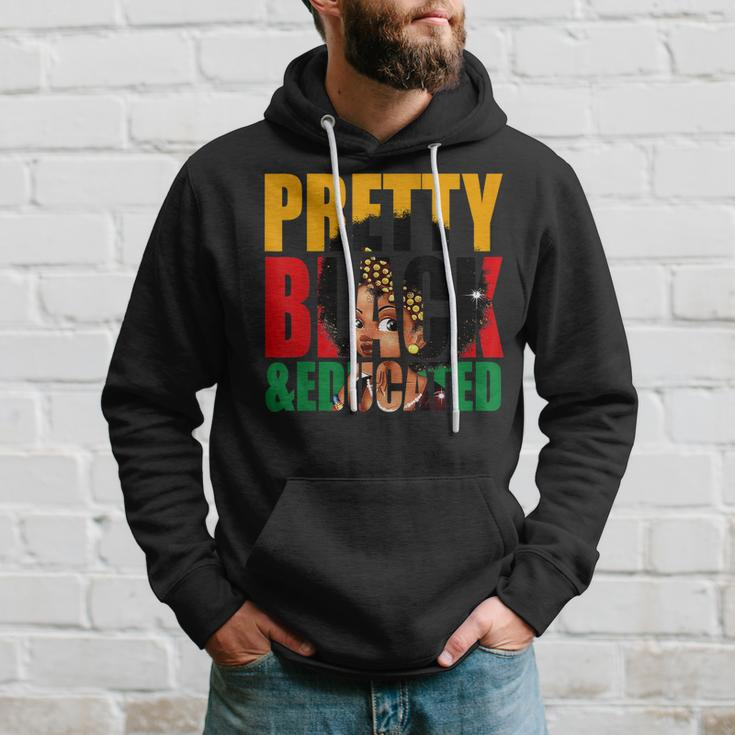 Pretty Black And Educated Woman Black Queen Black History Hoodie Gifts for Him