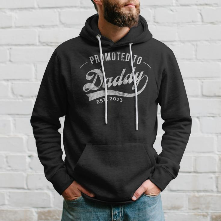 Promoted To Daddy 2023 Funny Humor New Dad Baby First Time Gift For Mens Hoodie Gifts for Him