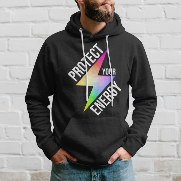 Protect Your Energy Colorful Lightning Bolt Men Hoodie Gifts for Him