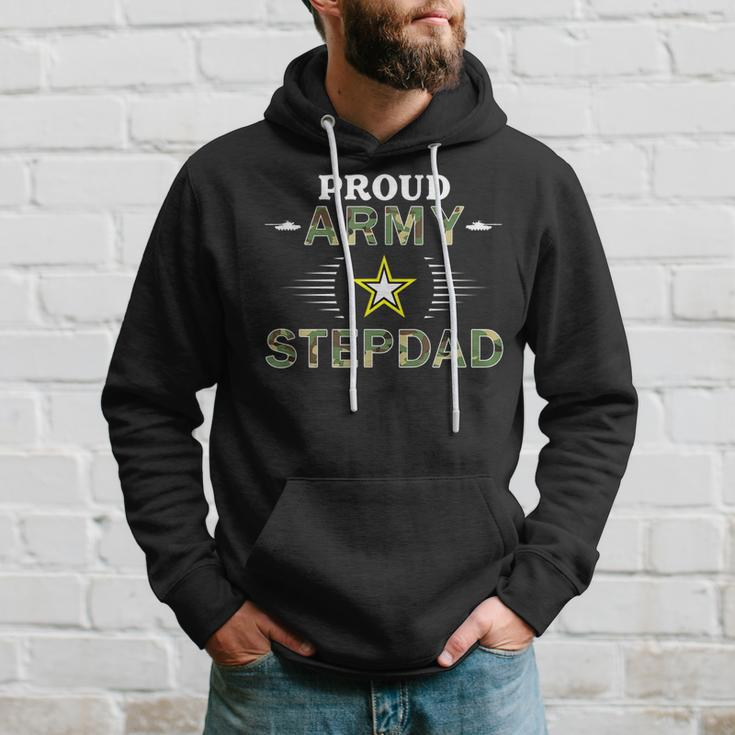 Proud Army Stepdad Military Pride Camouflage Graphics Army Gift For Mens Hoodie Gifts for Him