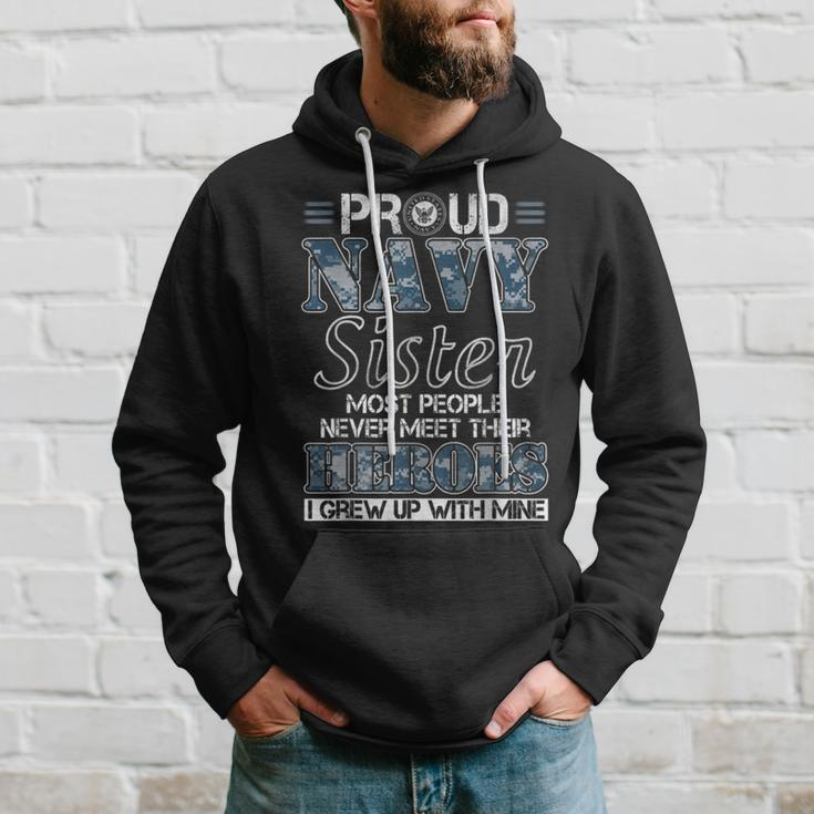 Proud Navy Sister Us Military Family Hoodie Gifts for Him