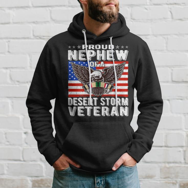 Proud Nephew Of Desert Storm Veteran Persian Gulf War Vet Men Hoodie Graphic Print Hooded Sweatshirt Gifts for Him