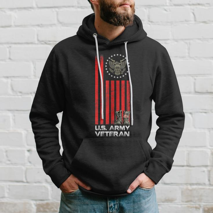 Proud Us Army Veteran Usa Flag Army Boots And America Flag Hoodie Gifts for Him