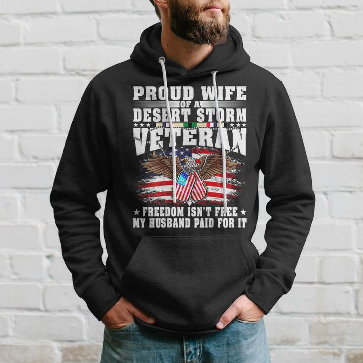 Proud Wife Of Desert Storm Veteran - Military Vets Spouse Men Hoodie Graphic Print Hooded Sweatshirt Gifts for Him