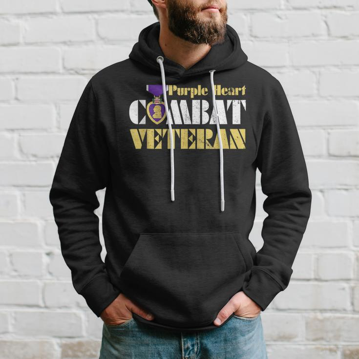 Purple Heart Combat Veteran Purple Heart Day Us Military Hoodie Gifts for Him