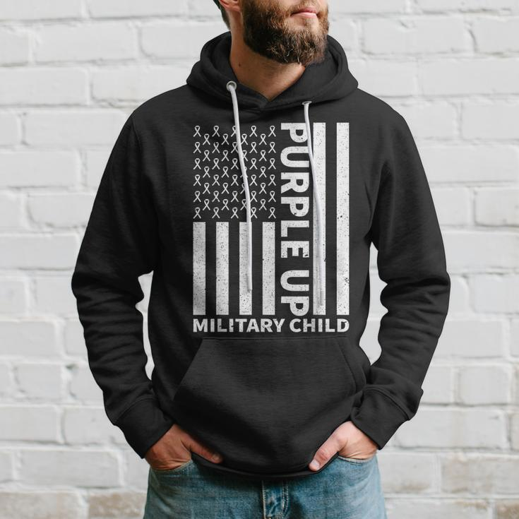 Purple Up For Military Child Military Kids Month Hoodie Gifts for Him