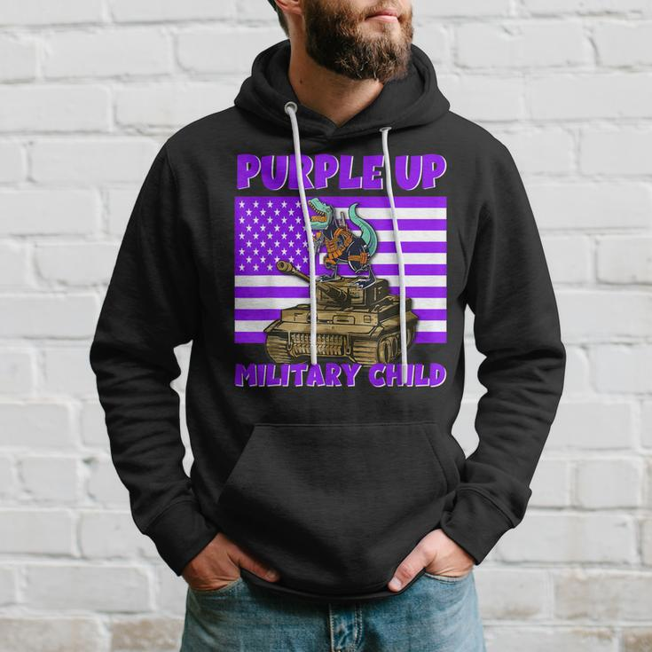 Purple Up Military Kids Month Of Military Child Trex Hoodie Gifts for Him