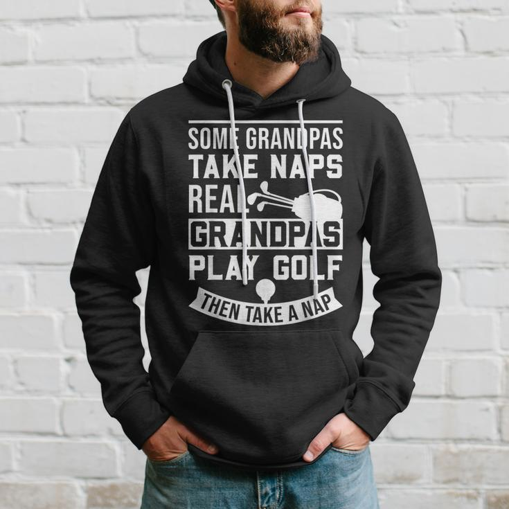 Real Grandpas Play Golf Best Grandpa Golfer Dad Funny Gift Hoodie Gifts for Him