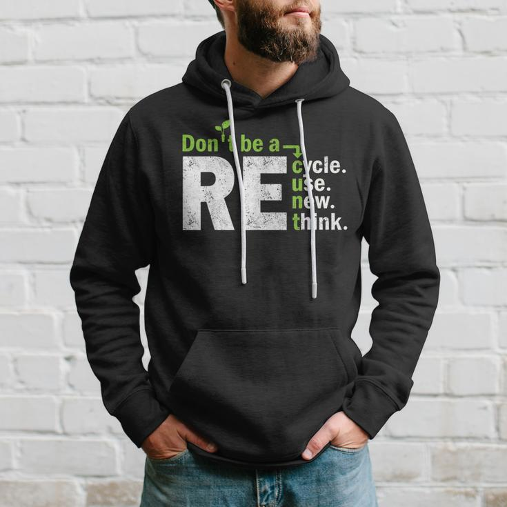 Recycle Reuse Renew Rethink Crisis Activism Earth Day Hoodie Gifts for Him