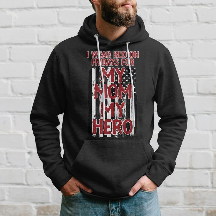 Red Fridays Military Mom My Hero Usa Flag Hoodie Gifts for Him