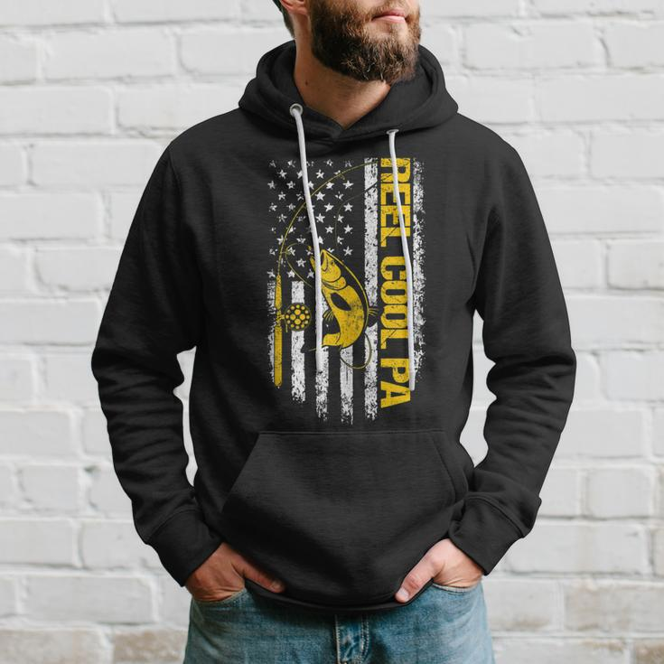 Reel Cool Pa Fishing Dad Joke Usa Flag Fathers Day Hoodie Gifts for Him