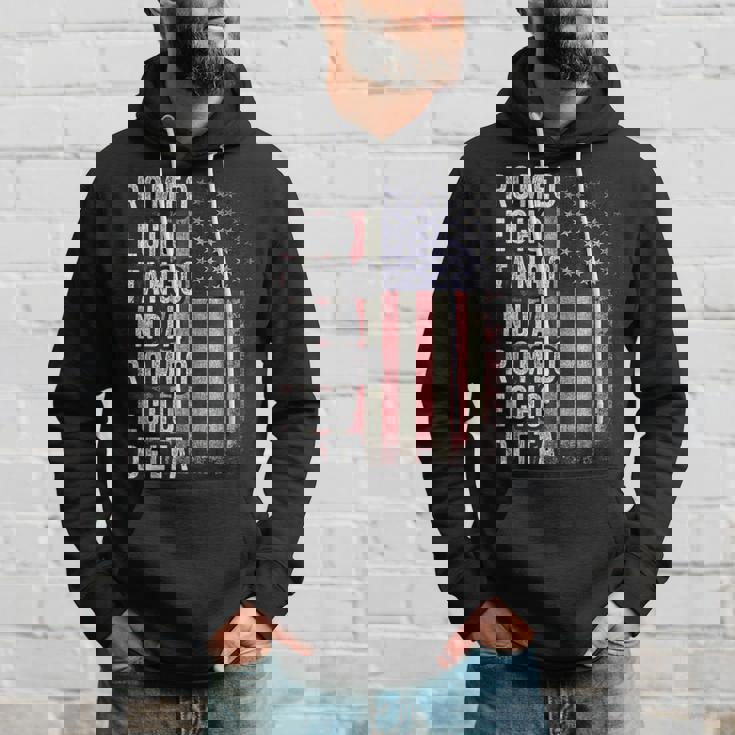 Retired Military Phonetic Alphabet Retirement Announcement Men Hoodie Graphic Print Hooded Sweatshirt Gifts for Him