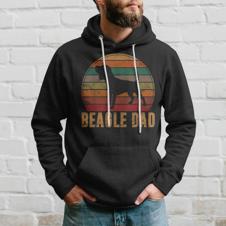 Retro Beagle Dad Gift Dog Owner Pet Tricolor Beagle Father Hoodie Gifts for Him