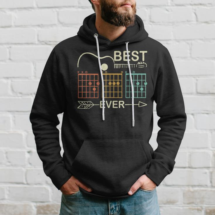 Retro Best Dad Ever D A D Chord Guitar Guitarist Fathers Day Hoodie Gifts for Him