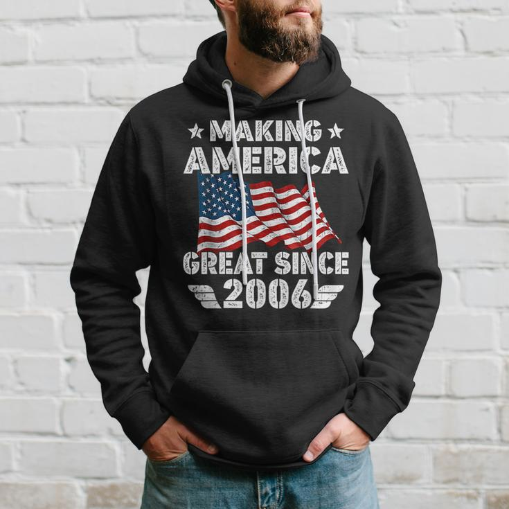 Retro Birthday Vintage Making America Flag Great Since 2006 Men Hoodie Gifts for Him