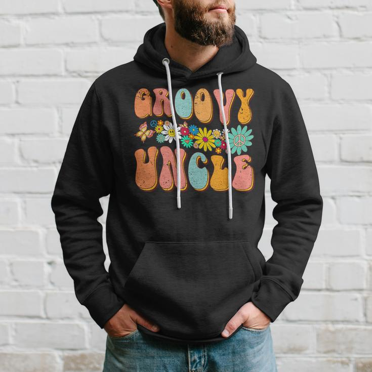 Retro Groovy Birthday Family Matching Cute Groovy Uncle Hoodie Gifts for Him