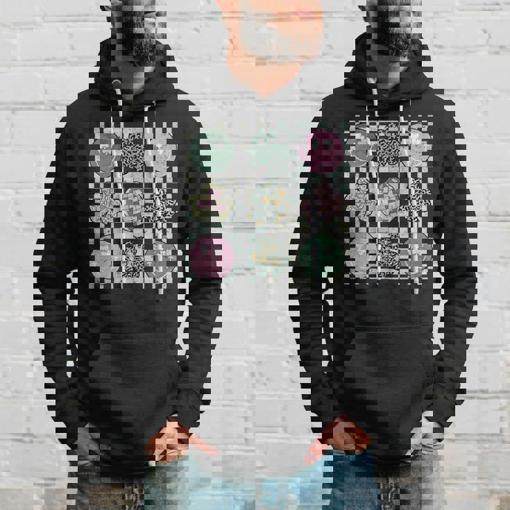 Retro Patricks Day Smile Face Clover Irish Shamrock Hippie Hoodie Gifts for Him