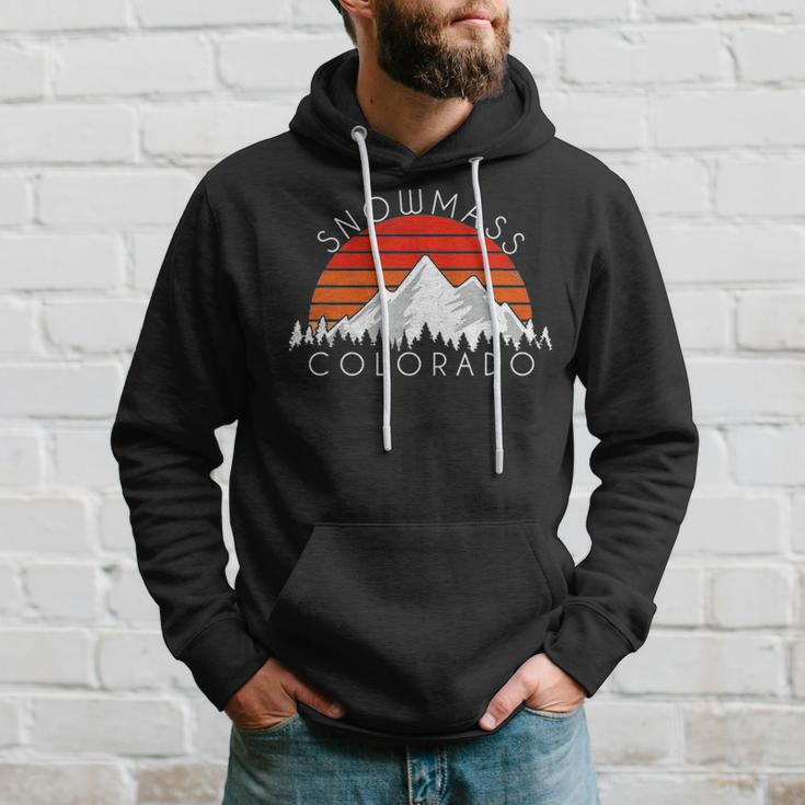 Retro Vintage Snowmass Colorado Distressed Hoodie Gifts for Him