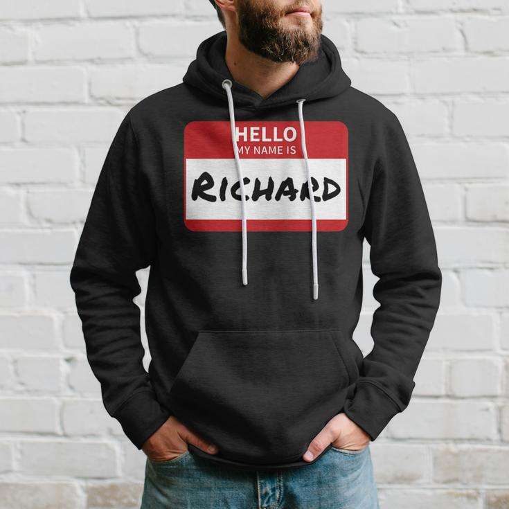 Richard Name Tag Hello My Name Is Sticker Hoodie Gifts for Him