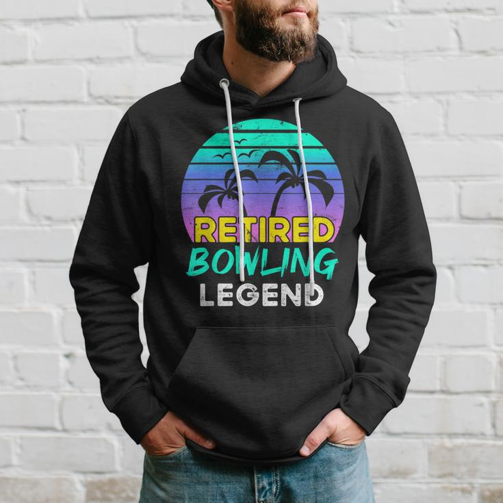 Ruhestand Bowling-Legende Hoodie, Retro 80er Jahre Sonnenuntergang Geschenke für Ihn
