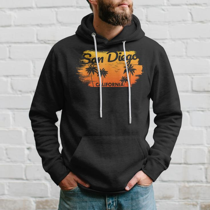 San Diego Sunset - California - Throwback Design - Classic Hoodie Gifts for Him