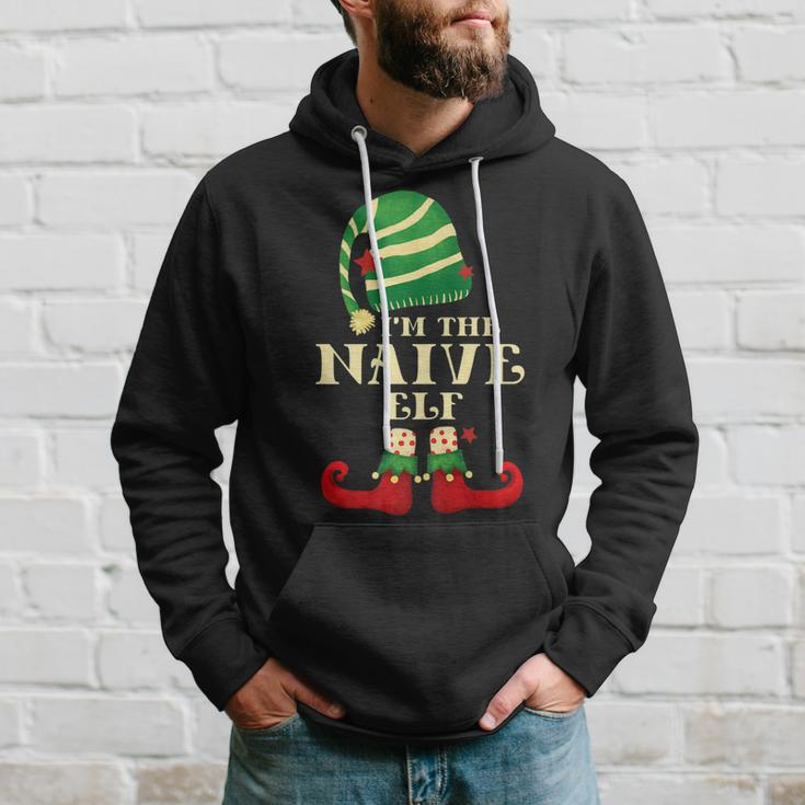 Santa The Naive Elf Christmas Matching Family Coworker Group  Men Hoodie Graphic Print Hooded Sweatshirt Gifts for Him