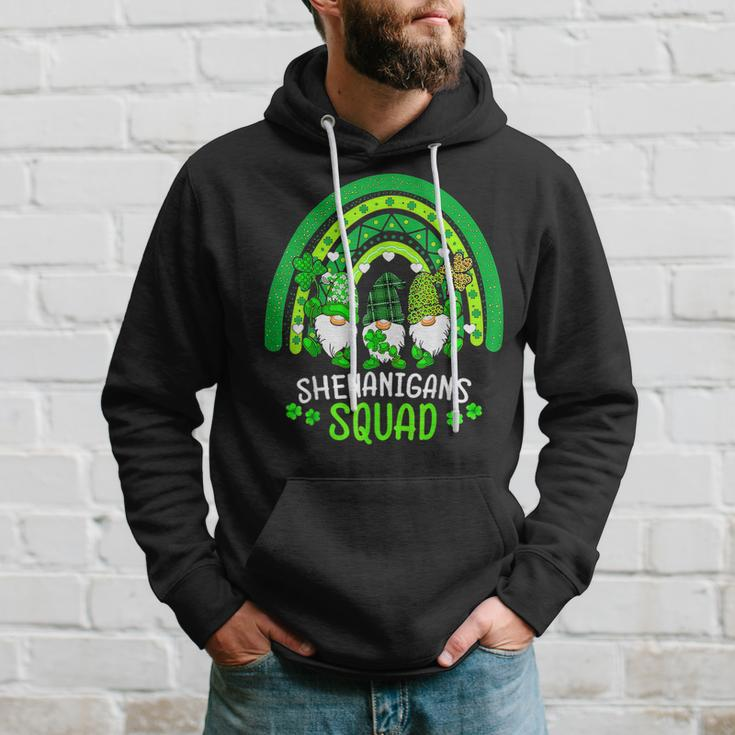 Shenanigans Squad Funny Irish St Patricks Day Gnome Gnomies Hoodie Gifts for Him