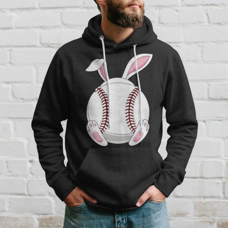 Simple Design Easter Baseball Cute Bunny Happy Easter Ball Hoodie Gifts for Him