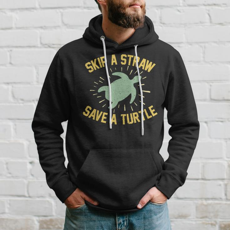 Skip A Straw Save A Turtle Reduce Reuse Recycle Earth Day Hoodie Gifts for Him