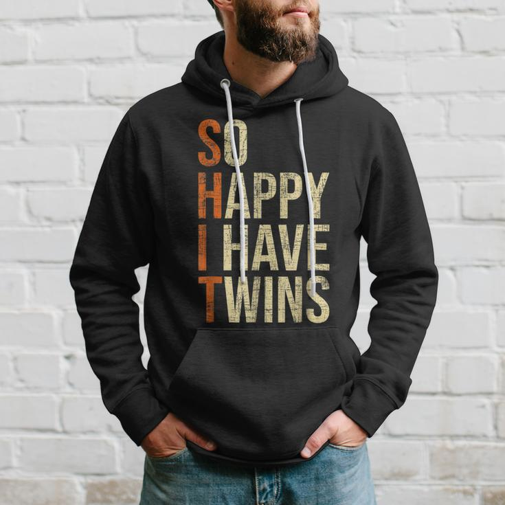 So Happy I Have Twins Twin Dad Father Mother Of Twins Gift For Mens Hoodie Gifts for Him