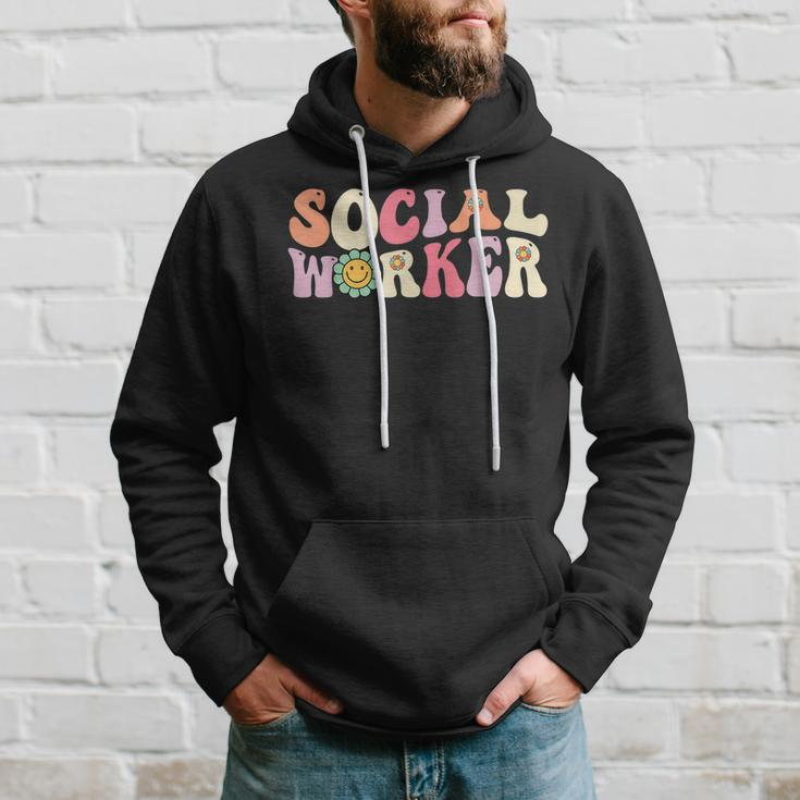 Social Worker Groovy Retro Vintage 60S 70S Design Hoodie Gifts for Him