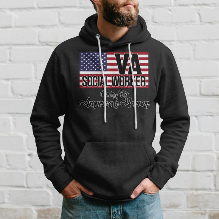Social Worker Va Usa Flag Social Work Month Graphic Hoodie Gifts for Him